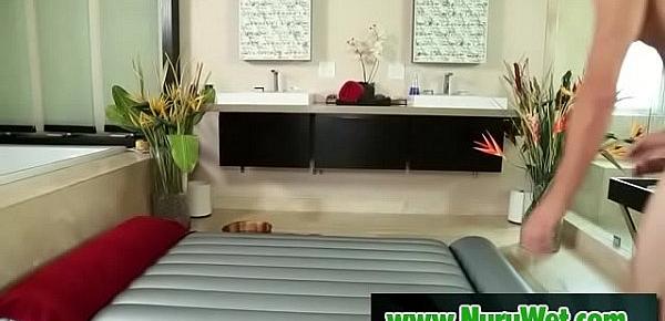  Asian masseuse Kalina Ryu gives massage in shower